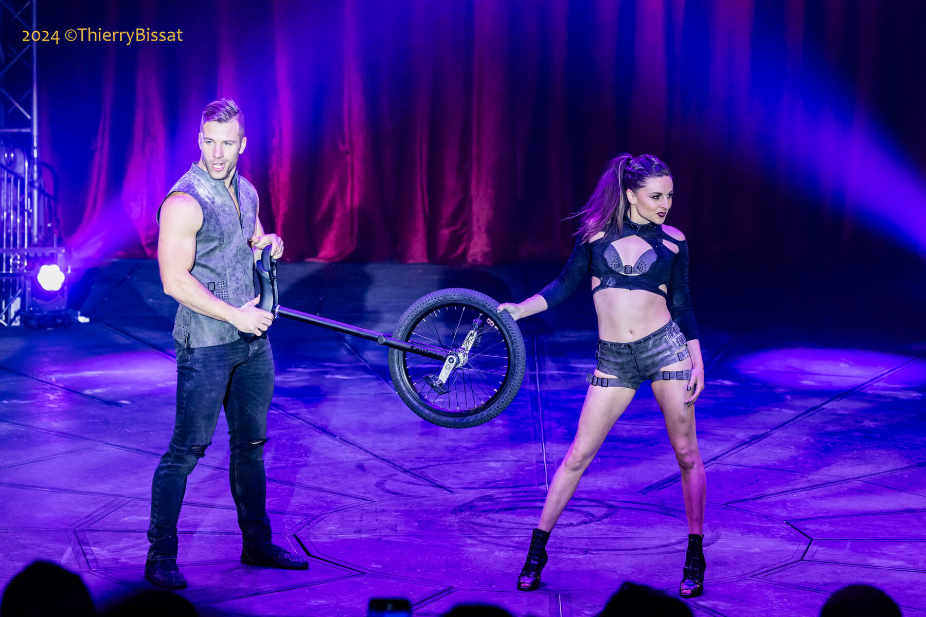 Philippe and Marie-Lee presenting their festival act in Las Vegas