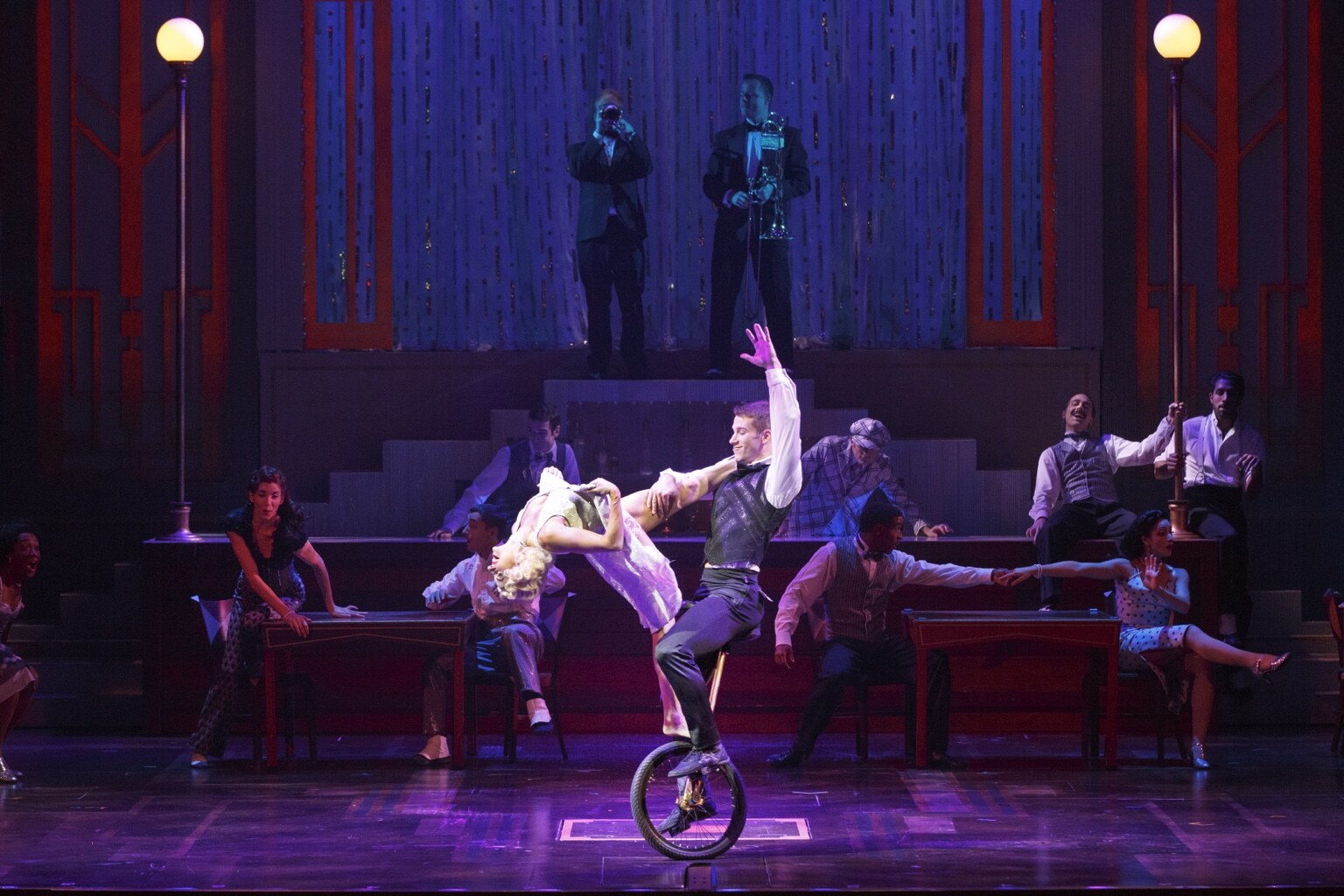 Philippe and Marie-Lee performing on the Broadway stage in PARAMOUR